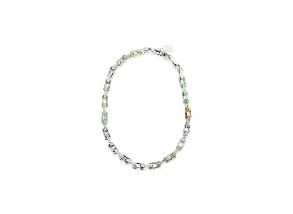 Louis Vuitton Collier Monogram Chain Necklace "Silver"