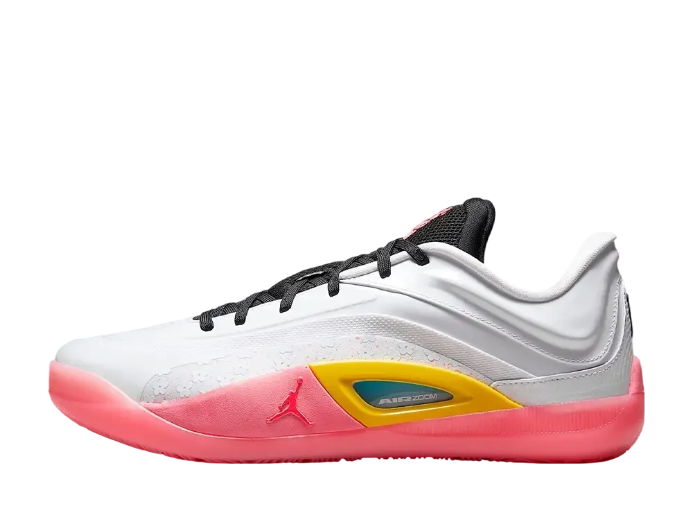 Nike Jordan Zion 4 "White/Black/Tour Yellow/Hot Punch" (FD0591-101/FB1802-101)