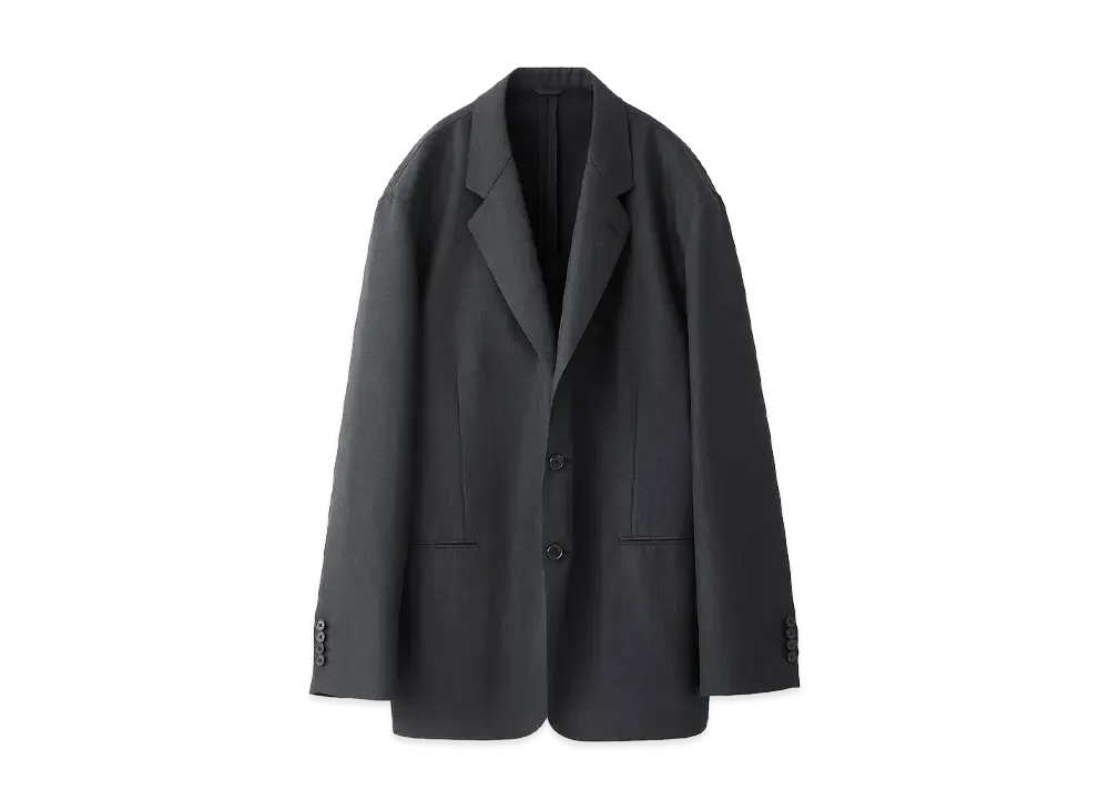 everyone x A.PRESSE Wool Gabardine Jacket & Wide Trousers (Jacket) "Charcoal"