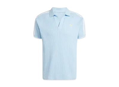 adidas Originals Waffle Knit Polo Shirt "Clear Sky/Almost Yellow/White"