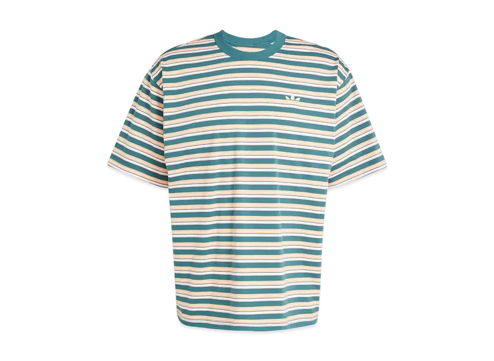 adidas Originals Striped Short Sleeve T-Shirt "Multicolor/Semi Pink Spark/Almost Yellow/Hazy Orange"