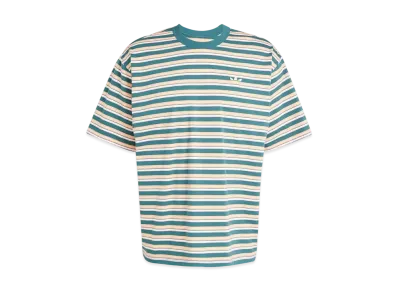 adidas Originals Striped Short Sleeve T-Shirt "Multicolor/Semi Pink Spark/Almost Yellow/Hazy Orange"
