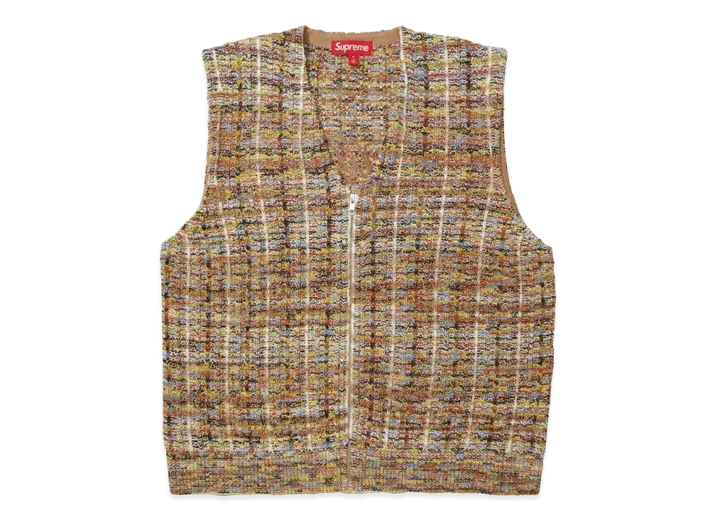 Supreme Speckled Zip Up Sweater Vest "Tan"
