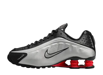 Nike Women's Shox R4 "Black/Light Crimson/Metallic Silver" (2025)