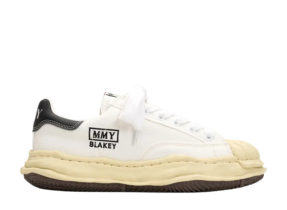 メゾンミハラヤスヒロ ブレイキー ヴィンテージライク オリジナルソール キャンバス ローカットスニーカー "ホワイト" (A09FW732)