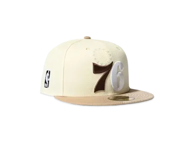 HOME GAME PHILADELPHIA 76ERS CO NBA PATCH 59FIFTY " CHROME/CAMEL"