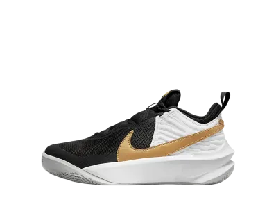 Nike GS Team Hustle D10 "Black/White/Photon Dust/Metallic Gold"