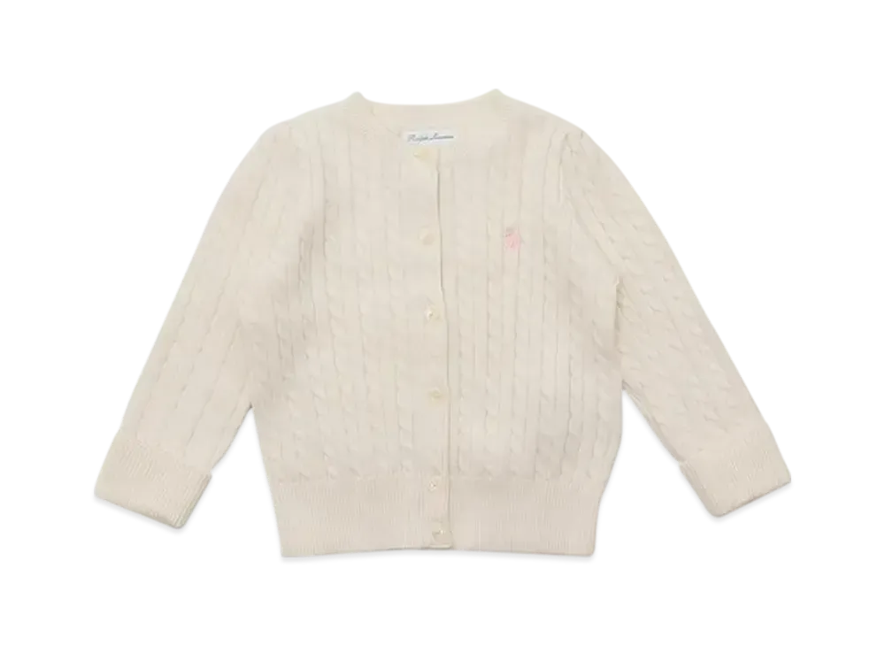Polo Ralph Lauren Kids Cable-Knit Cotton Cardigan "White"