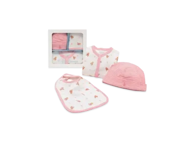 Polo Ralph Lauren Kids Interlock Converall Hat Bib Set "Pink"