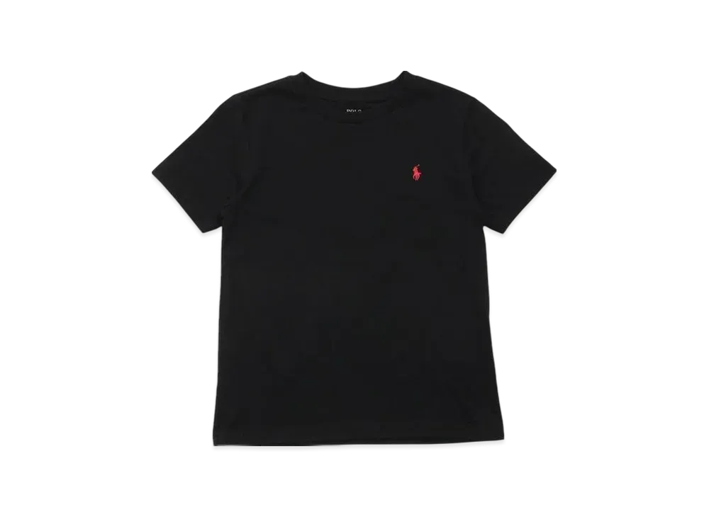 Polo Ralph Lauren Kids Short Sleeve Cotton Jersey Crewneck T-Shirt "Black"