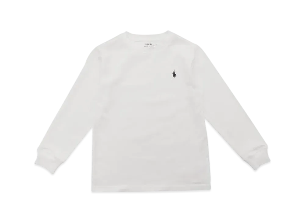 ポロラルフローレン キッズ ロングスリーブ クルーネック Tシャツ "ホワイト"