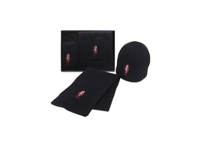 Polo Ralph Lauren Kids 1-PC Box Set Cotton Knit Novelty Bear Graphic Scarf "Navy"