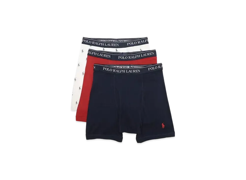 Polo Ralph Lauren Boxer Brief 3 Pack "White/Navy/Red"