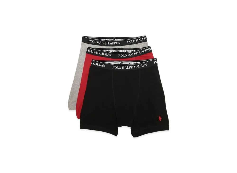 Polo Ralph Lauren Boxer Brief 3 Pack "Heather/Red/Black"