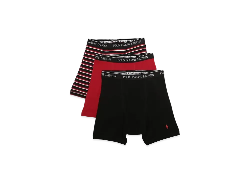 Polo Ralph Lauren Boxer Brief 3 Pack "Black/Stripe/Red"