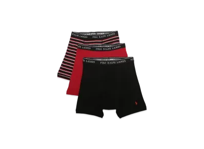 Polo Ralph Lauren Boxer Brief 3 Pack "Black/Stripe/Red"