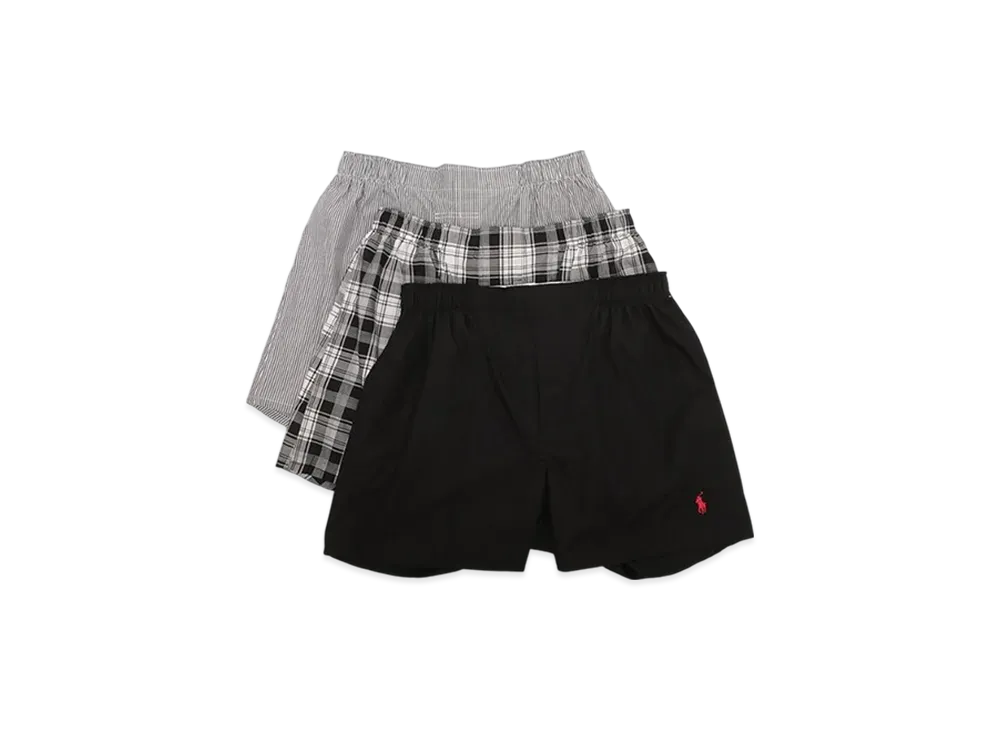 Polo Ralph Lauren Trunks 3 Pack "Stripe/Plaid/Black"