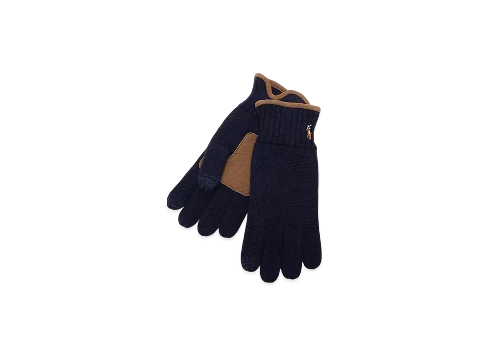 Polo Ralph Lauren Classic Lux Merino Touch Glove "Navy/Brown"