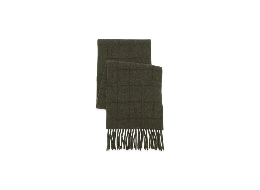 Polo Ralph Lauren Reversible Wibdowpane Scarf "Beige"
