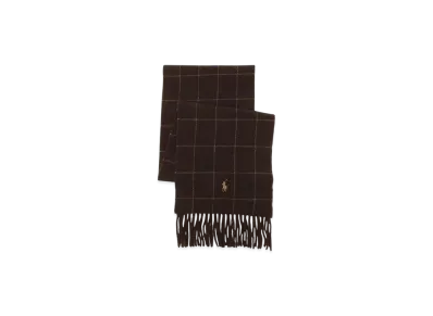 Polo Ralph Lauren Reversible Wibdowpane Scarf "Brown"