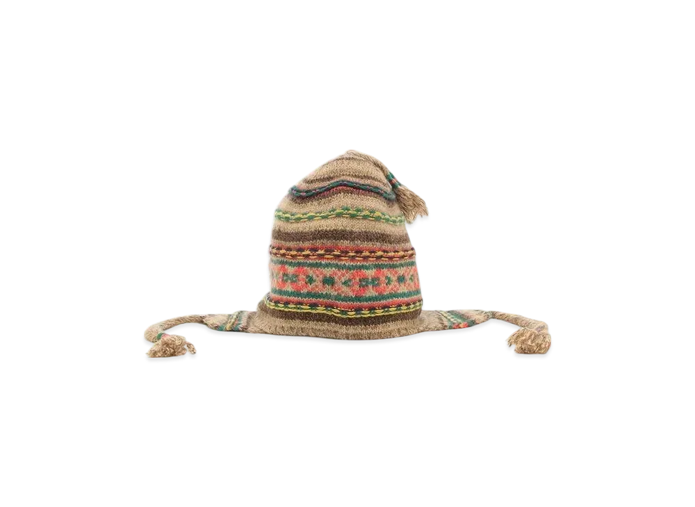 Polo Ralph Lauren Textured Pattern Earflap Hat "Brown"