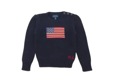 Polo Ralph Lauren Kids Flag Cotton Crewneck Sweater Kids "Navy"