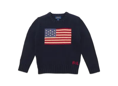Polo Ralph Lauren Kids Flag Cotton Crewneck Sweater Kids "Navy"