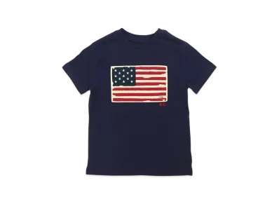 Polo Ralph Lauren Kids Flag Short Sleeve Cotton T-Shirt "Navy"
