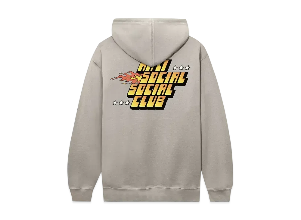 ANTI SOCIAL SOCIAL CLUB Flames Hoodie "Cement"