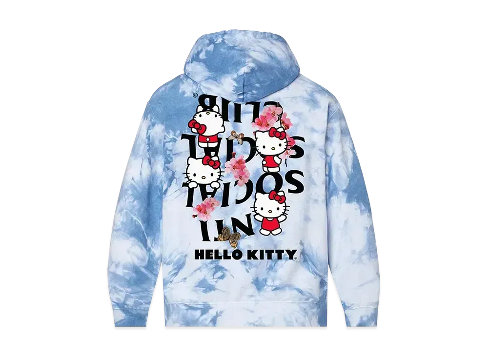 ANTI SOCIAL SOCIAL CLUB x Hello Kitty Spring Sakura Hoodie "Blue Tie-Dye"