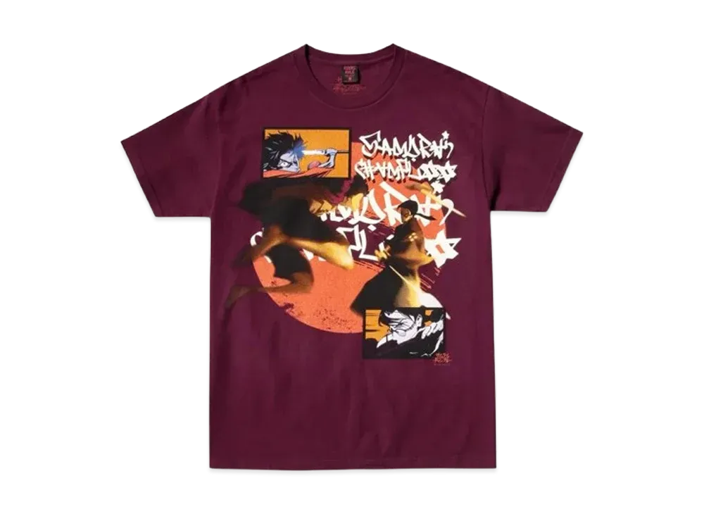 Geeks Rule x SAMURAI CHAMPLOO 15 Silkscreen Printing T Shirt "Bordeaux"