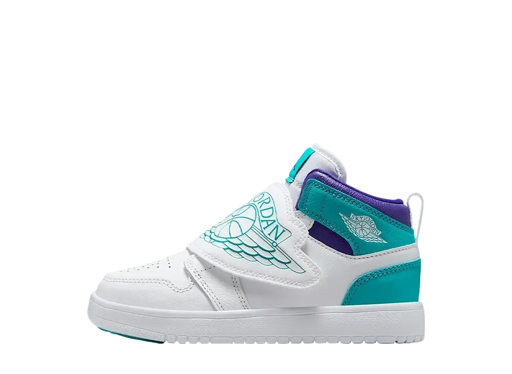 ナイキ PS スカイ ジョーダン1 "ホワイト/ニューエメラルド/グレープアイス" (キッズ)