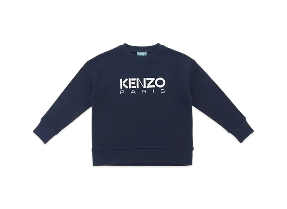 KENZO Kids Logo Embroidered Crewneck Sweatshirt "Navy"