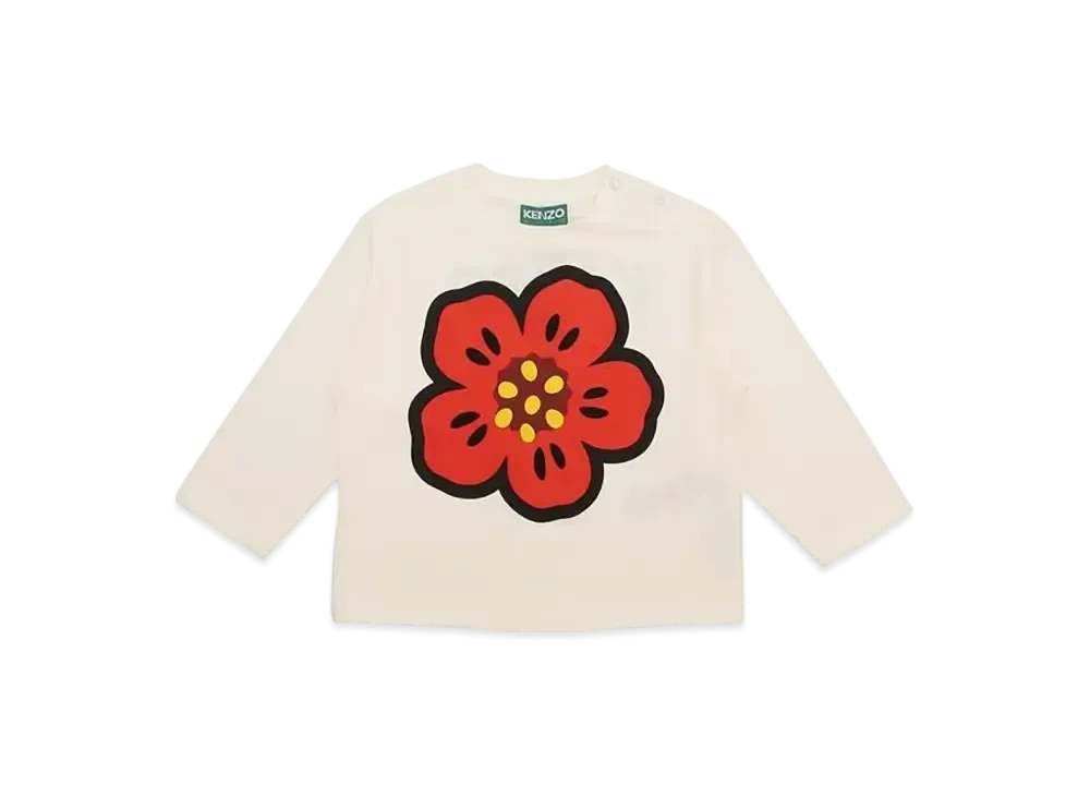 KENZO Kids Boke Flower Logo Print Long Sleeve T-Shirt "White"