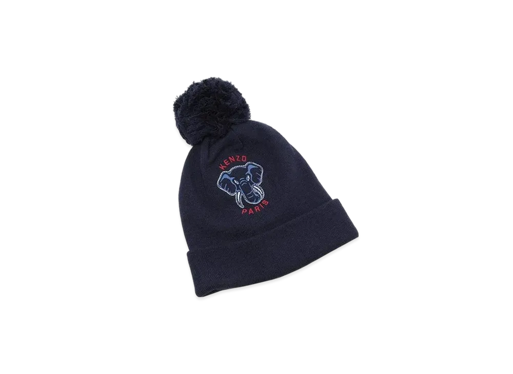 KENZO Kids Knit Hat Cashmere Elephant "Navy"
