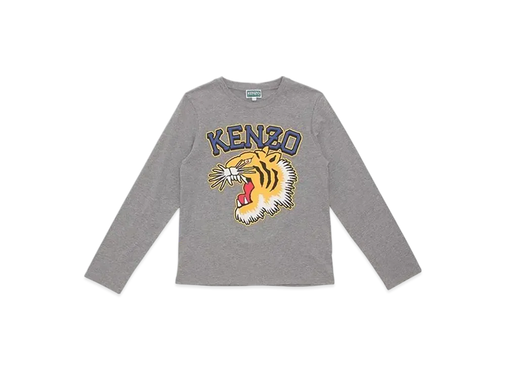KENZO Kids Tiger Core Program D2 Long Sleeve T-Shirt "Gray"