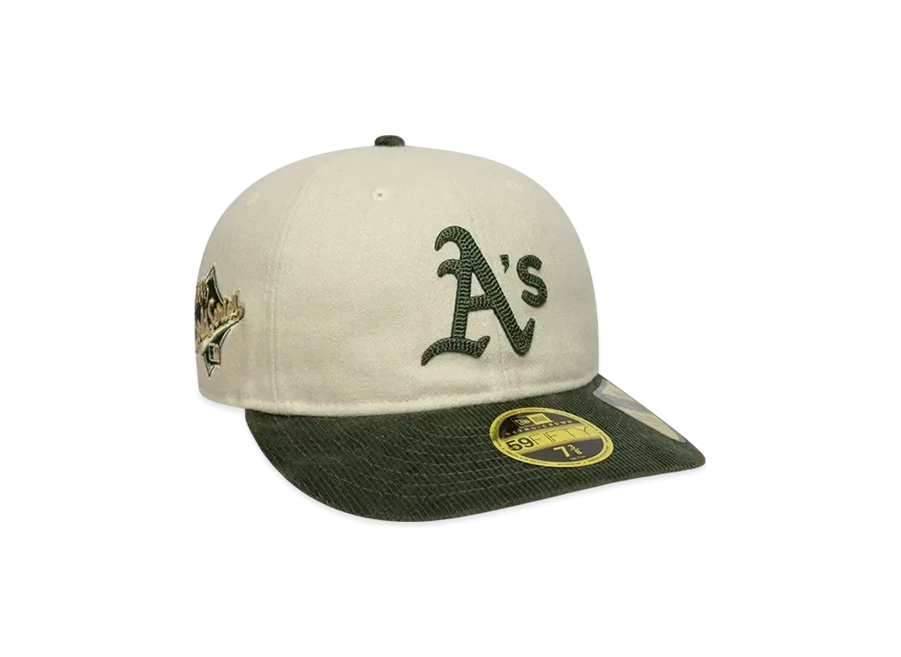 NEW ERA RC 59Fifty Soft Buckram 59Fifty Day Memorial Collection Oakland Athletics "Off White/Dark Green"