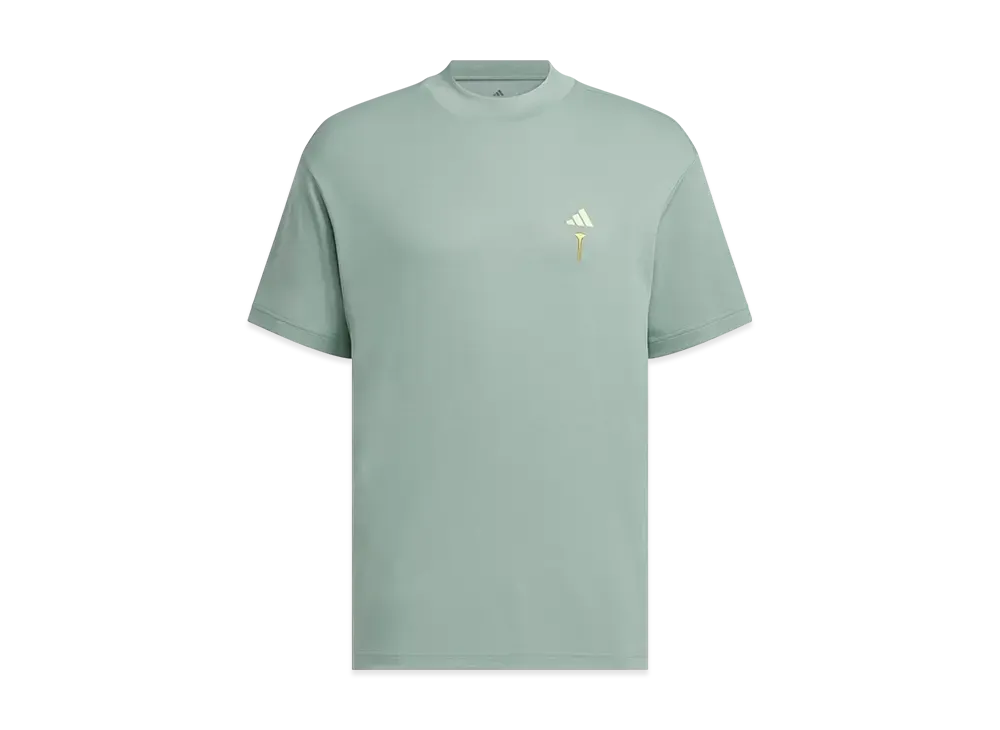 adidas Golf Heat. Rdy Back Graphic Mockneck Short Sleeve T-shirt "Silver Green"