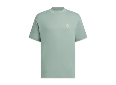 adidas Golf Heat. Rdy Back Graphic Mockneck Short Sleeve T-shirt "Silver Green"