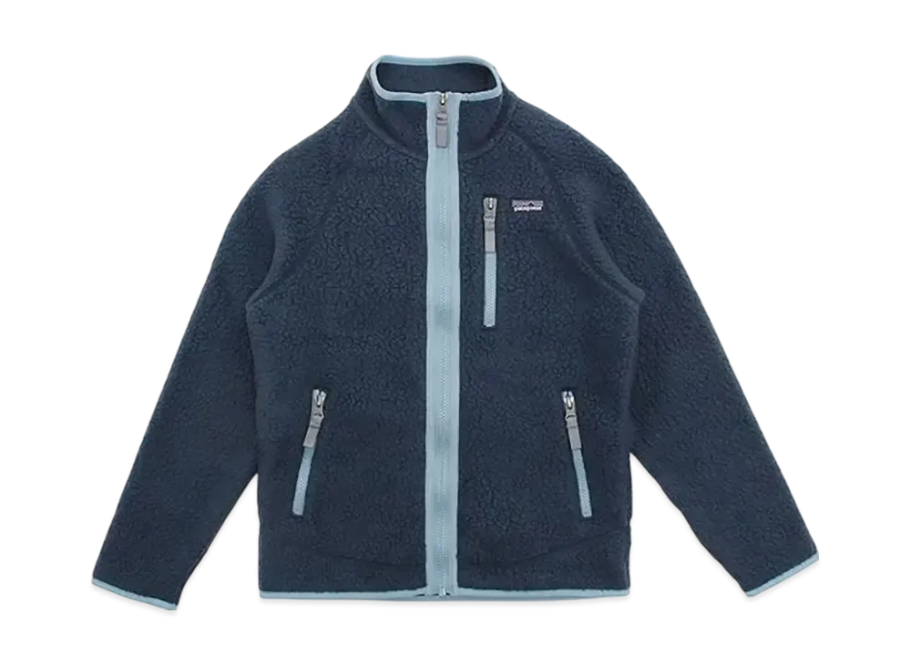 Patagonia Kids Retro Pile Jacket "New Navy Light Plume Grey"
