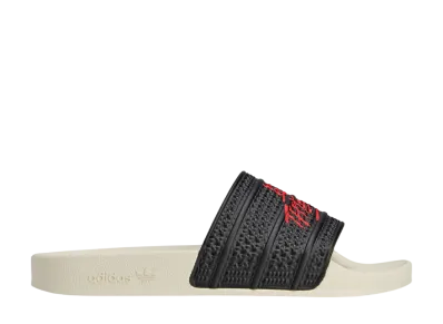 100 Thieves × adidas Adilette "Core Black/Red"
