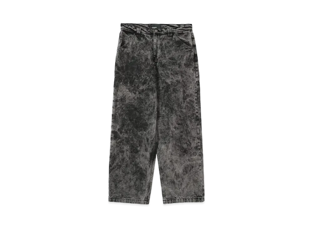 RASSVET MEN ACID WASH CARPENTER WORK DENIM PANTS WOVEN "GREY"