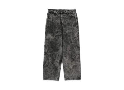 RASSVET MEN ACID WASH CARPENTER WORK DENIM PANTS WOVEN "GREY"