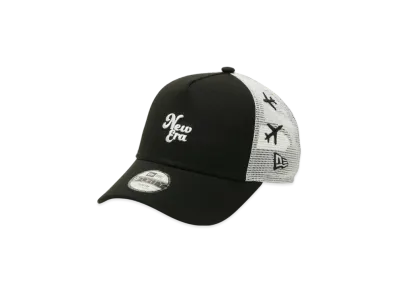 NEW ERA Kids Youth 9Forty A-Frame Tracker Mesh Embroidery Plane "Black/White"