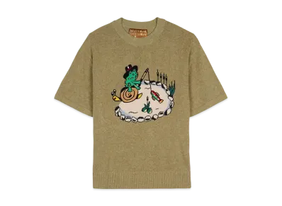 SOUTH2 WEST8 x Brain Dead Shirt Sleeve Sweater "Beige"