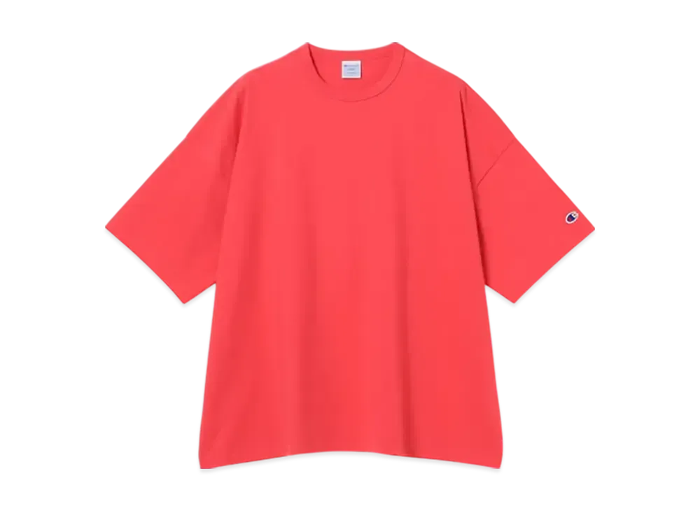 BEAMS x Champion by MIN-NANO Solid Tee "Cherry Red"