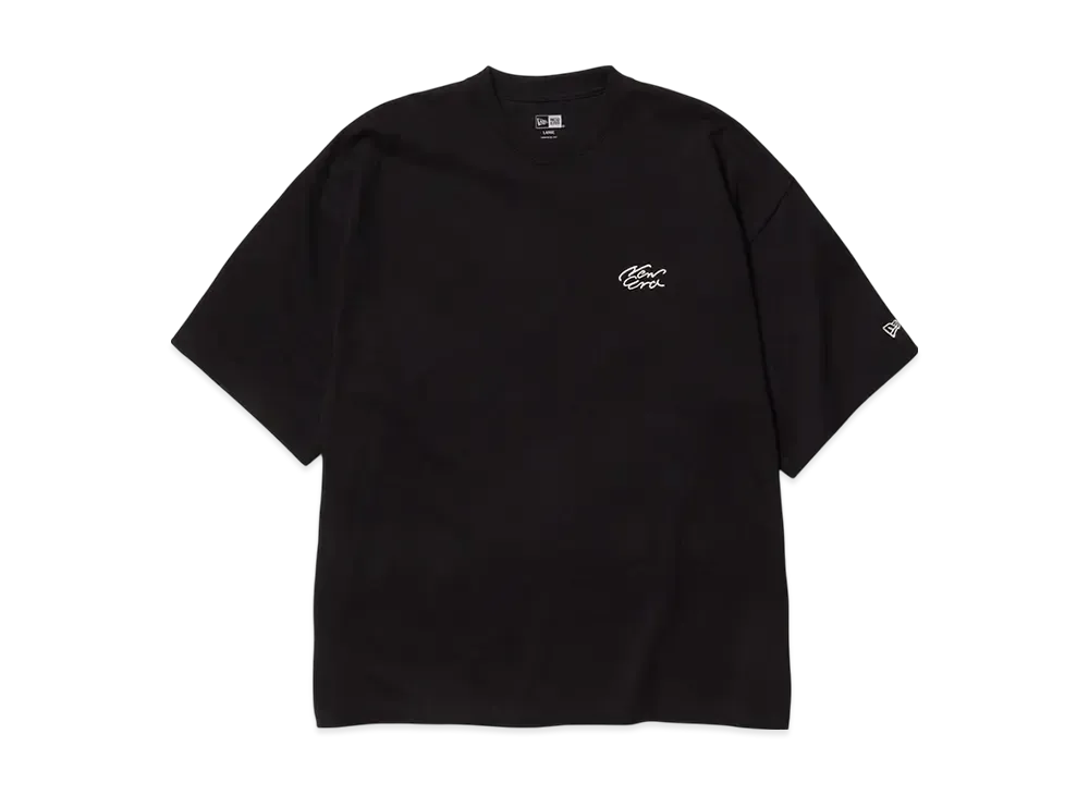 NEW ERA Short Sleeve Oversized Cotton T-shirt Handwritten Logo "Black"