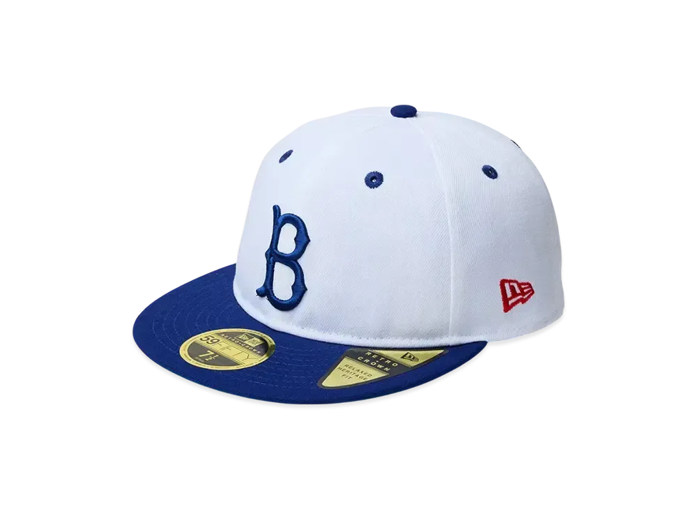 NEW ERA RC 59Fifty Flat Visor Dodgers Pack Brooklyn Dodgers Cooperstown "White/Dark Royal"