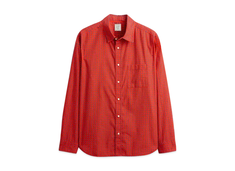 GAP x DOEN Organic Cotton Poplin Big Shirt "Vermilion"