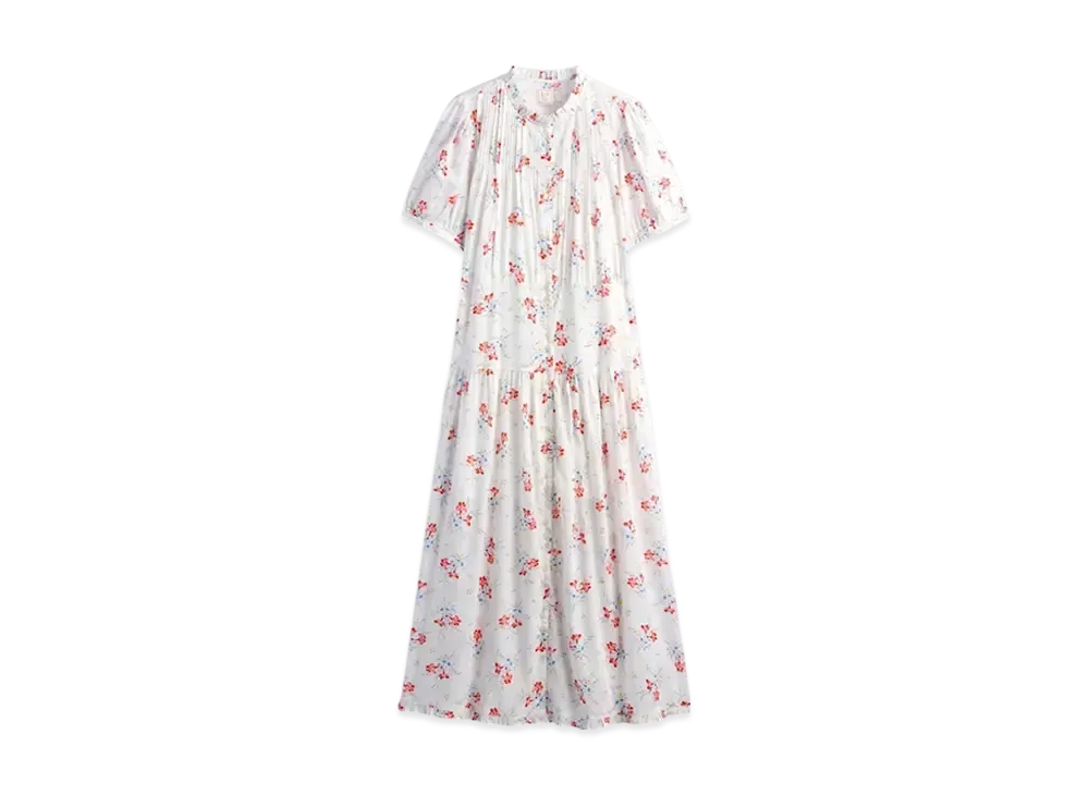 GAP x DOEN Pintuck Floral Midi One Piece "New Off White Floral"